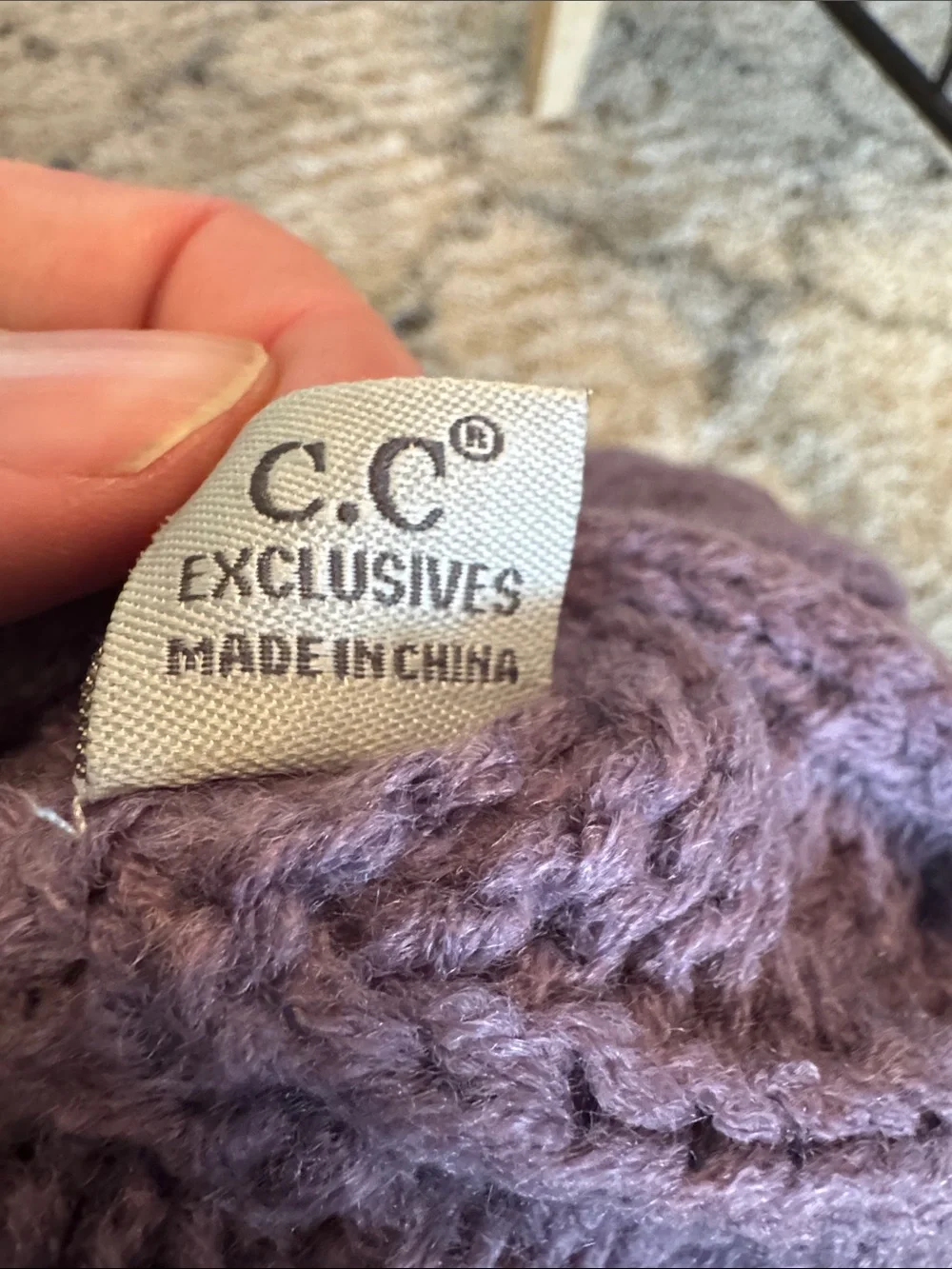 C.C Dusty Lavender Cable Knit Infinity Scarf